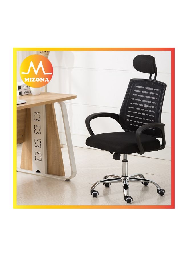 LW Mesh Backrest Office Chair Black/Silver 49x49x70cm - Image 4