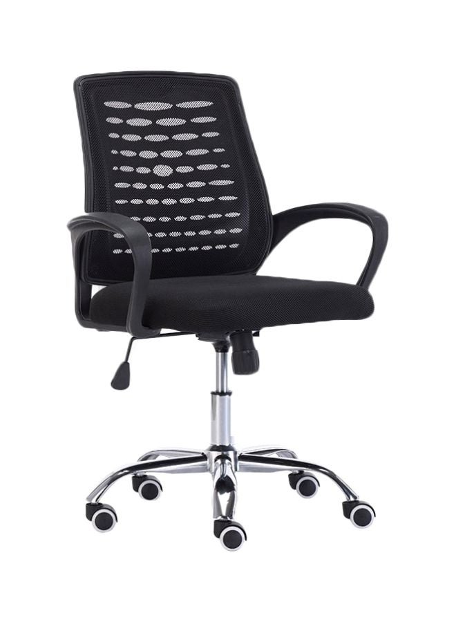 LW Mesh Backrest Office Chair Black/Silver 49x49x70cm - Image 1