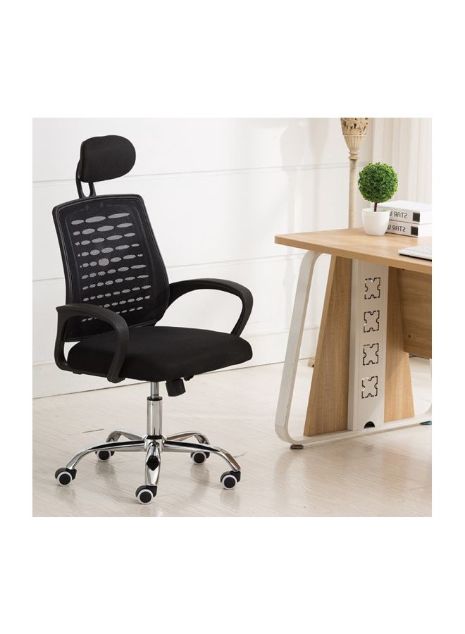LW Mesh Backrest Office Chair Black/Silver 49x49x70cm - Image 2