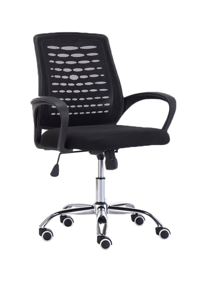 LW Adjustable Mesh Office Chair Black/Silver - Image 1