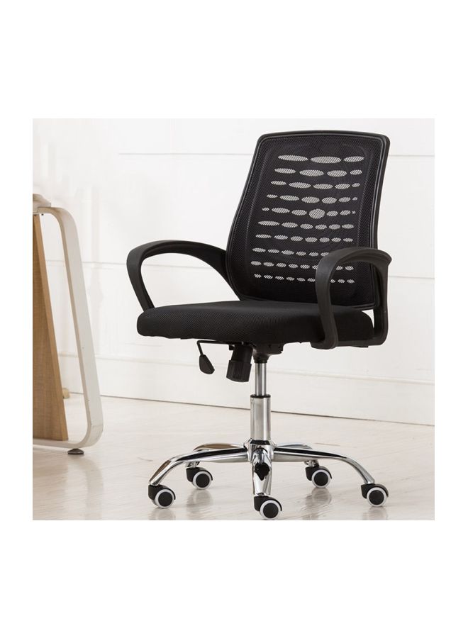 LW Adjustable Mesh Office Chair Black/Silver - Image 3
