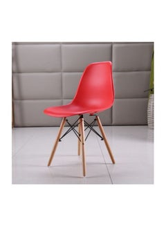 LW Plastic Office Chair With Wooden Legs White/Brown 49x49x70cm  - Image 2