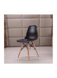 LW Plastic Office Chair With Wooden Legs White/Brown 49x49x70cm  - Image 3