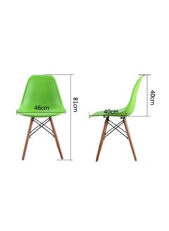 LW Plastic Office Chair With Wooden Legs White/Brown 49x49x70cm  - Image 4