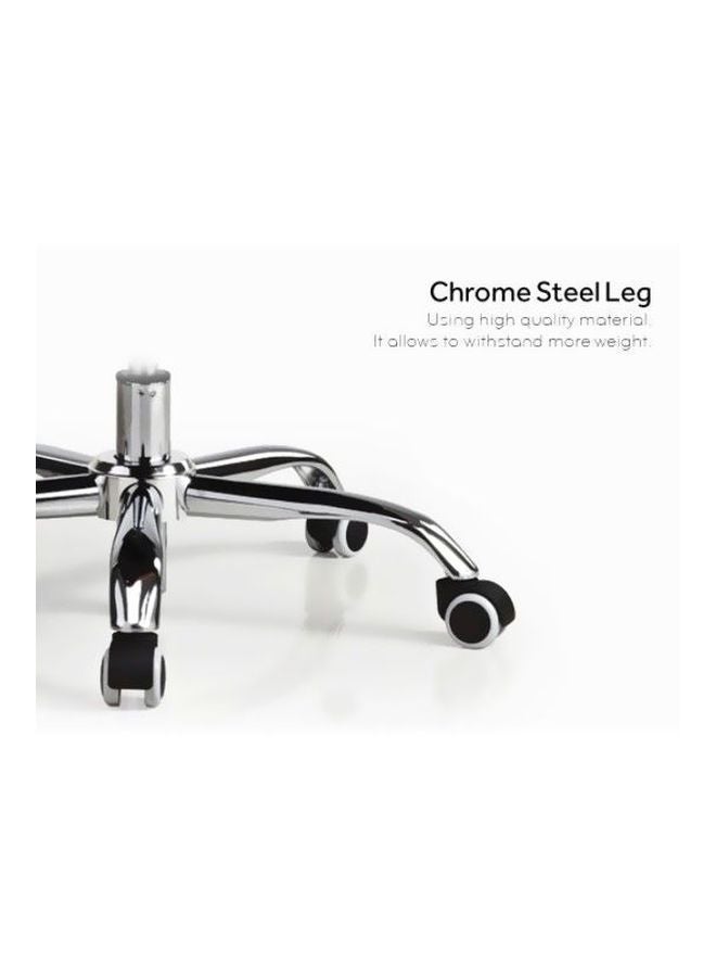 LW Mesh Swivel Office Chair with Chrome Steel Leg Black/Grey 49x49x70cm  - Image 2