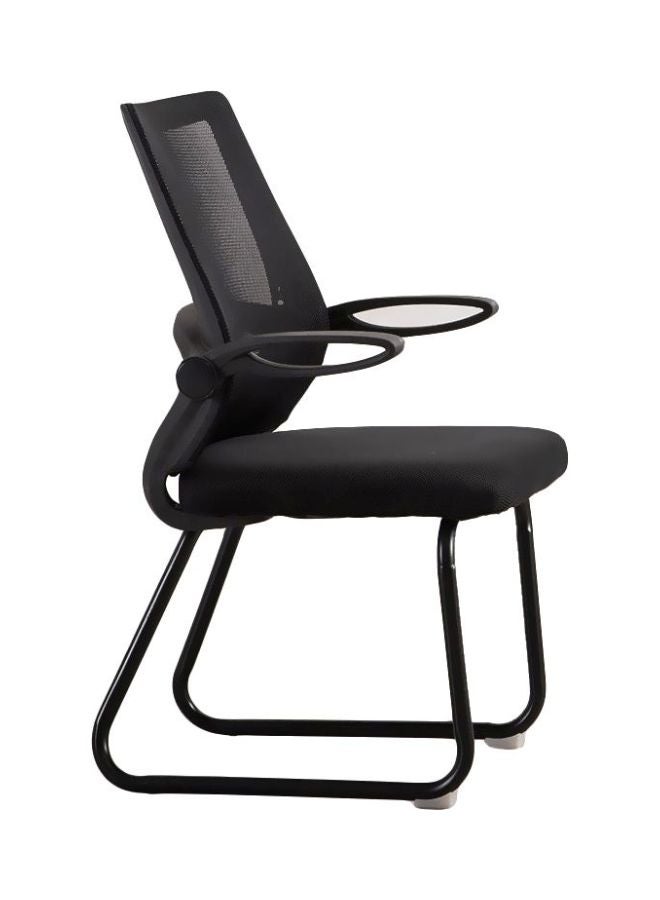 ال دبليو كرسي مكتب بمسند ذراع قابلة للطي أسود