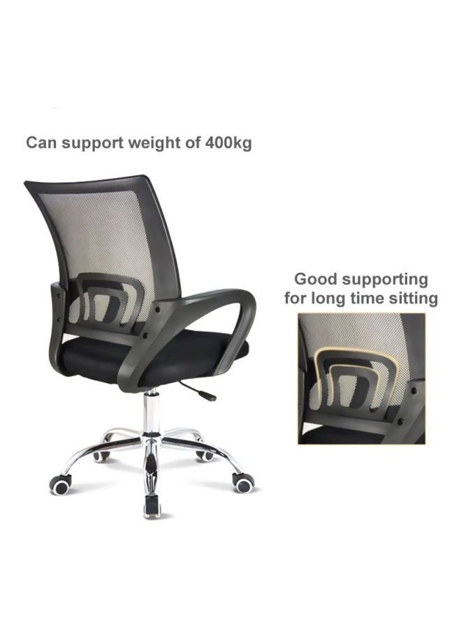 LW - Mesh Adjustable Office Chair with Metal Leg Black 25x55x50cm - Image 1