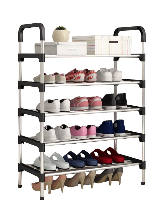 حامل لتنظيم الأحذية أسود/فضي