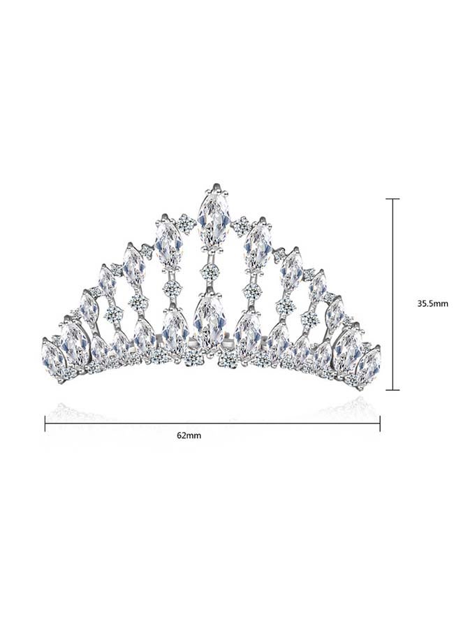 TOEON - Exquisite Silver Rhinestone Tiara - Image 1