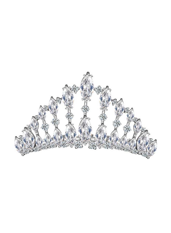 TOEON - Exquisite Silver Rhinestone Tiara - Image 1