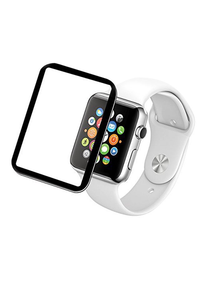 بانزرجلاس لاصقة حماية الشاشة من الزجاج المقوى لساعات أبل سلسلة 1/2/3 مقاس 42 مم أسود/شفاف - Image 1