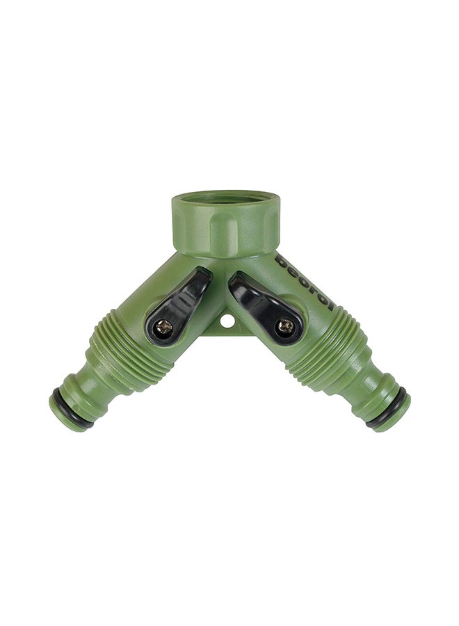 بيورول محول إطباقي مزدوج المنافذ مزود بصمام إغلاق أخضر/أسود - Image 1