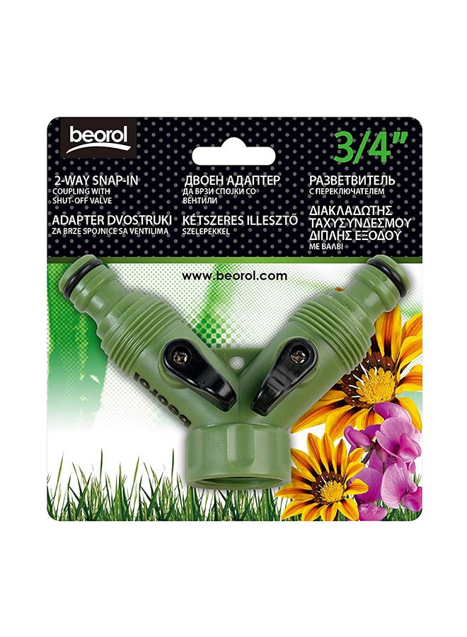 بيورول محول إطباقي مزدوج المنافذ مزود بصمام إغلاق أخضر/أسود - Image 2