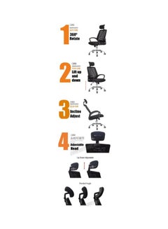 LW Swivel Mesh Office Chair Multicolour 52x118x50cm  - Image 4