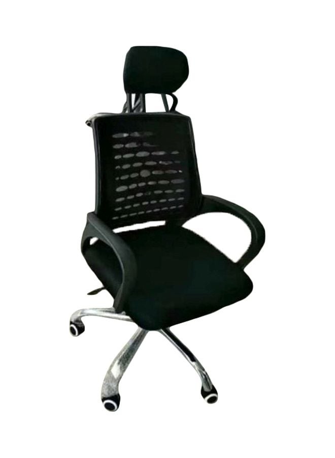 LW Fabric Backrest Adjustable Office Chair Black/Silver