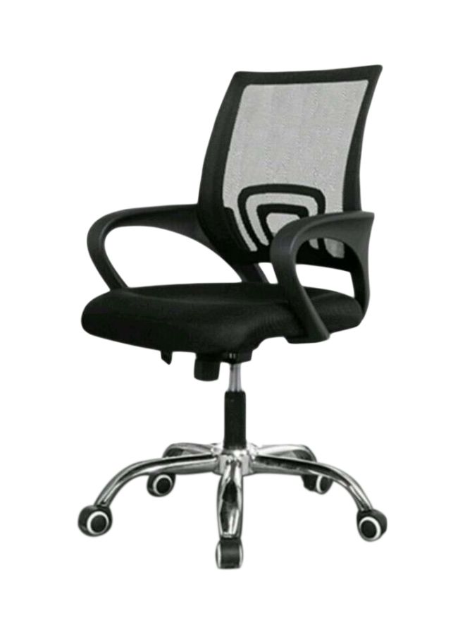 Swivel Mesh Comfort Office Chair, Ergonomic Height Adjustable Desk Chair with Lumbar Support Backrest and Armrests Black 49x49x70cm