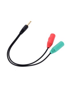 Portable 4 Segment 3.5 mm Male To Dual 3 Segment Female Audio Cable Black/Blue/Red