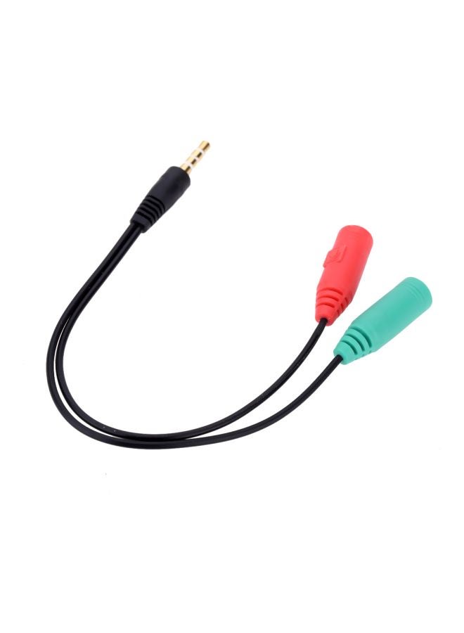 Generic - Portable 4 Segment 3.5 mm Male To Dual 3 Segment Female Audio Cable Black/Blue/Red - Image 1