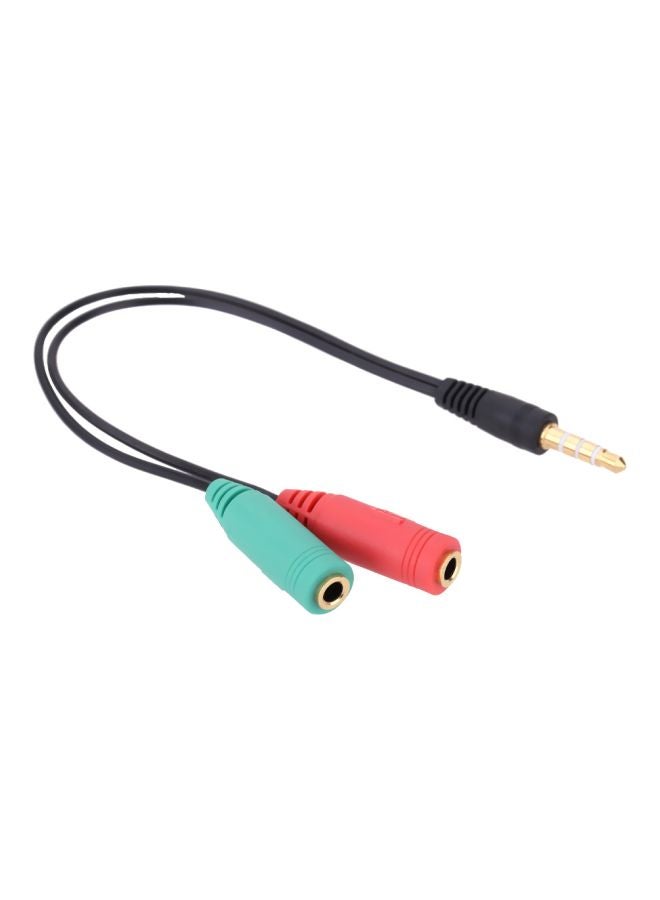Generic - Portable 4 Segment 3.5 mm Male To Dual 3 Segment Female Audio Cable Black/Blue/Red - Image 1