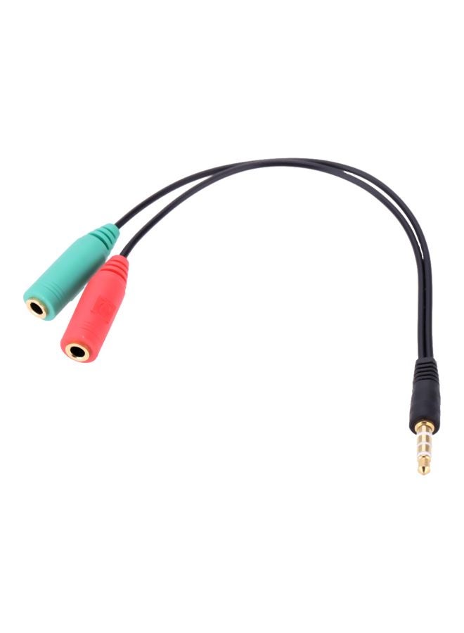 Generic - Portable 4 Segment 3.5 mm Male To Dual 3 Segment Female Audio Cable Black/Blue/Red - Image 1