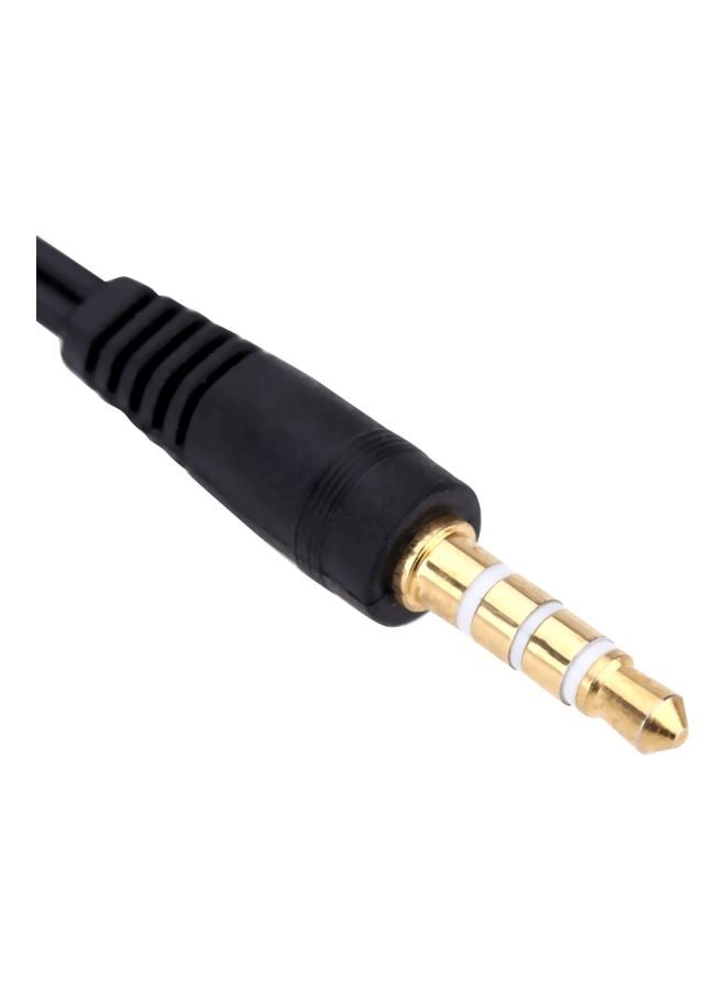 Generic - Portable 4 Segment 3.5 mm Male To Dual 3 Segment Female Audio Cable Black/Blue/Red - Image 1