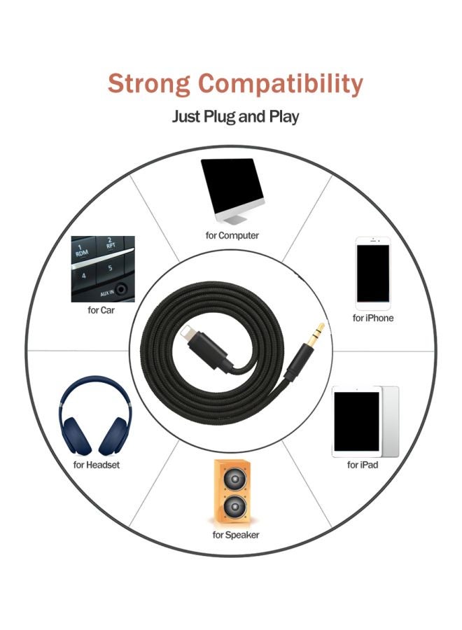 2 In 1 Audio And Charging Cable Adapter For Apple iPhone X/7/7 Plus/8/8 Plus Black  - Image 4
