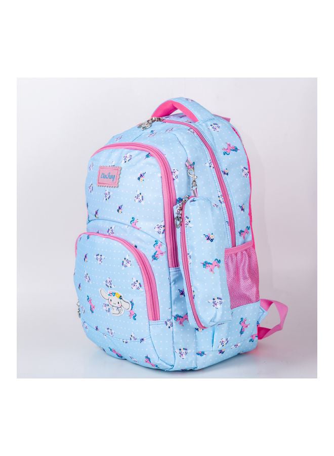 Polyester School Backpack Sky Blue/Pink  - Image 3
