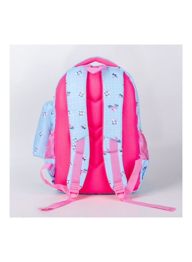 Polyester School Backpack Sky Blue/Pink  - Image 2