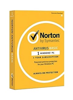 Norton Symantec Anti-Virus Basic 1 User, 1 Device Yellow/White 