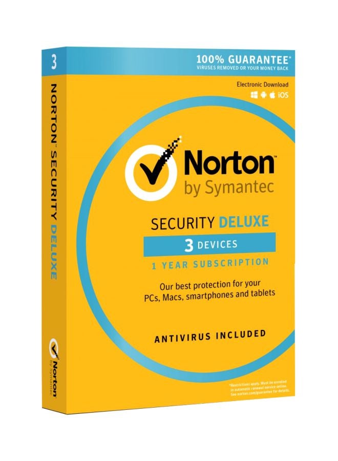 Symantec Security Deluxe - 3 Devices Yellow/Blue