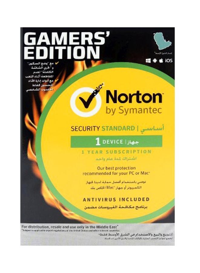 Norton Symantec Security Standard Gamer's Edition - 1 Device Black/Yellow/Green 