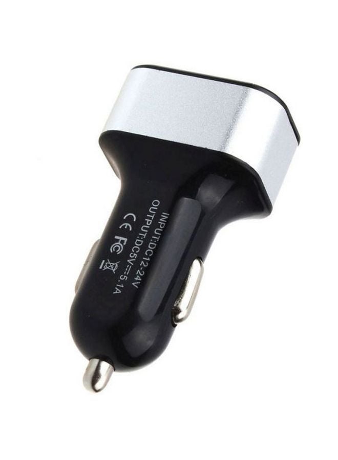 3-USB Port Mobile Car Charger Black - Image 3