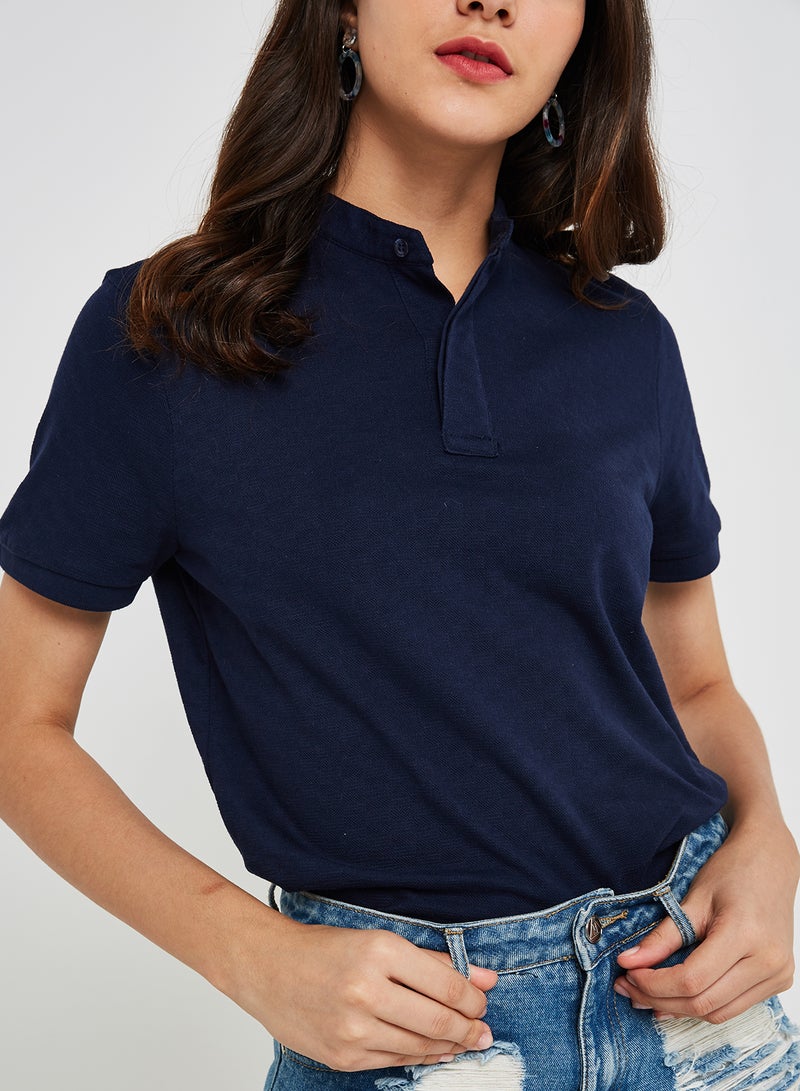 Sacoor Brothers Slim Fit Polo Shirt Dark Blue  - Image 3