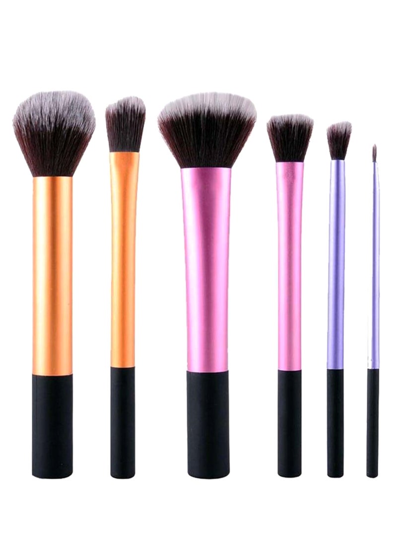 طقم فراشي مكياج من 6 قطع مع إسفنجة متعدد الألوان - Image 1