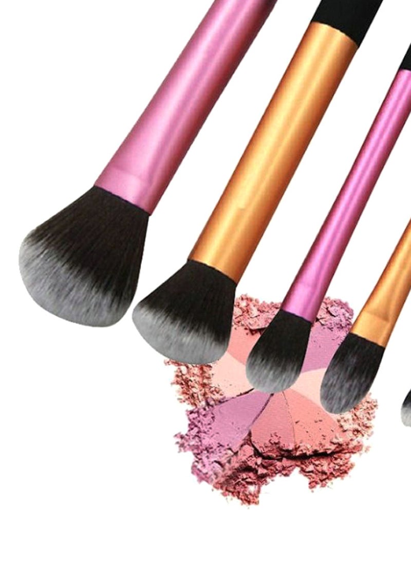 طقم فراشي مكياج من 6 قطع مع إسفنجة متعدد الألوان - Image 2