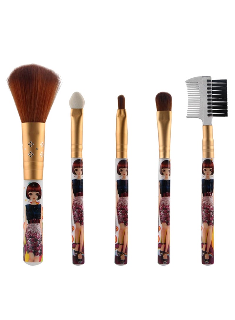 5-Piece Makeup Brush Set Multicolour - Image 1