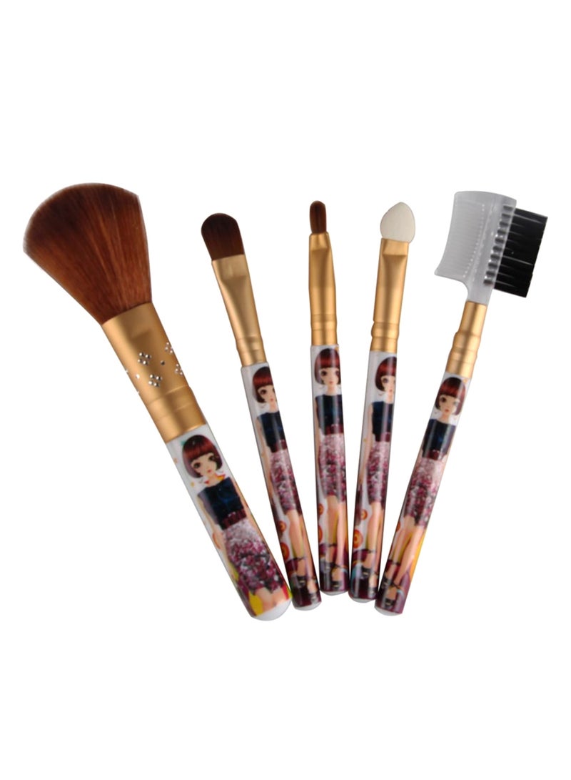 5-Piece Makeup Brush Set Multicolour - Image 2