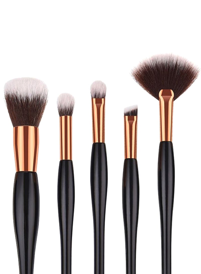 5-Piece Professional Makeup Brush Set Multicolour - Image 2