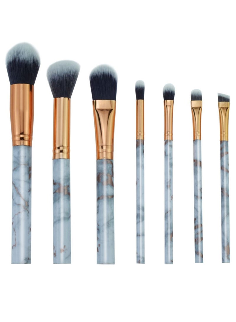 7-Piece Makeup Brush Set Blue/Gold/Black - Image 1