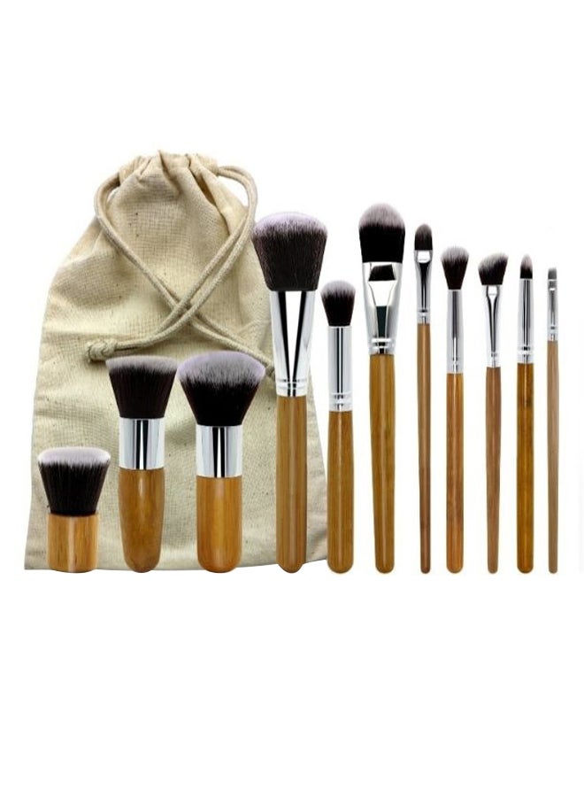 11-Piece Professional Makeup Brush Set With Case Multicolour - Image 1