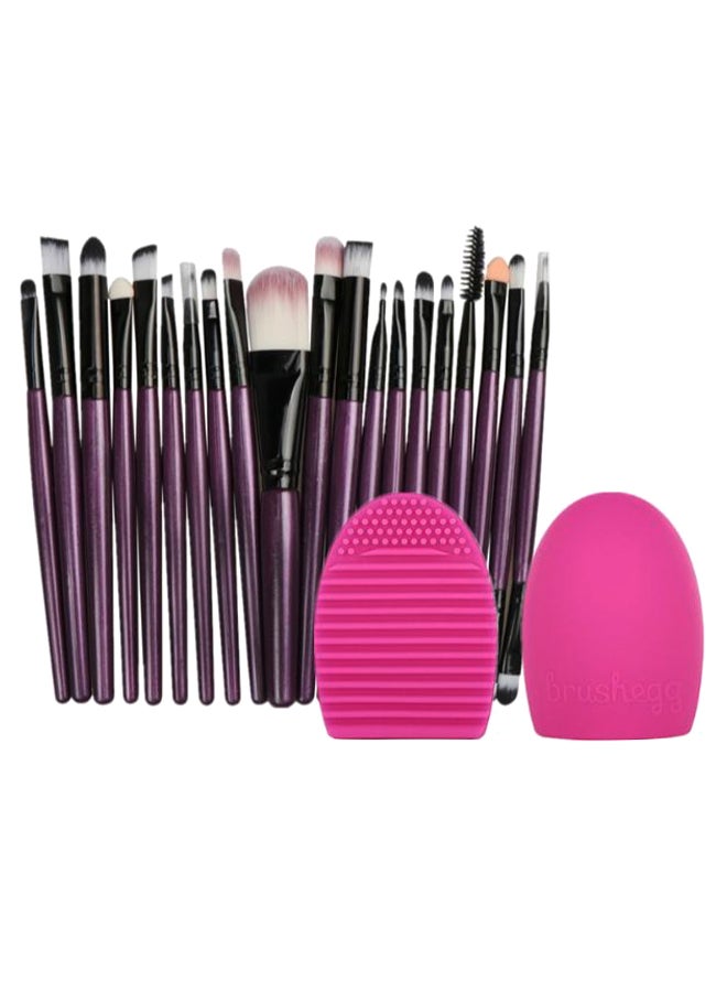 طقم فرش مكياج مكون من 20 قطعة مع منظف فرش متعدد الألوان - Image 1