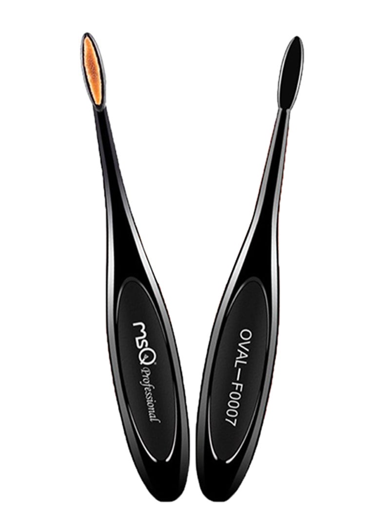 طقم فرش مكياج على شكل فرشاة أسنان من 10 قطع أسود/بني - Image 2