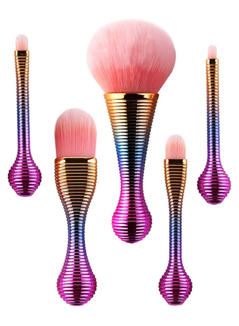 5-Piece Professional Makeup Brush Set Multicolour - Image 1