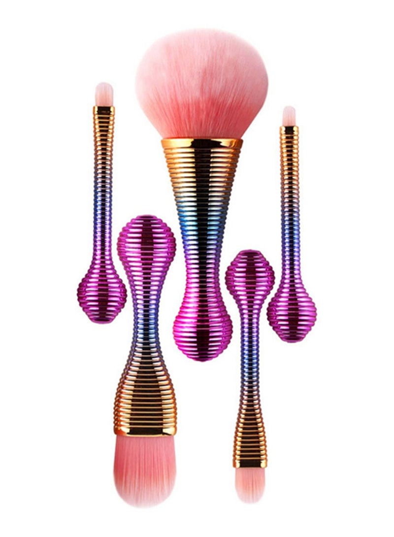 5-Piece Professional Makeup Brush Set Multicolour - Image 2