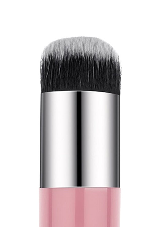فرشاة مكياج احترافية صغيرة وعريضة برأس مستدير وردي\فضي\أسود - Image 2