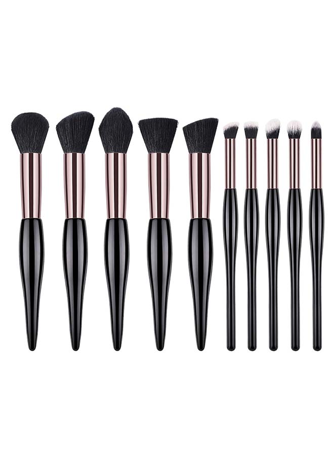 10-Piece Makeup Brush Set Black/Rose Gold - Image 1