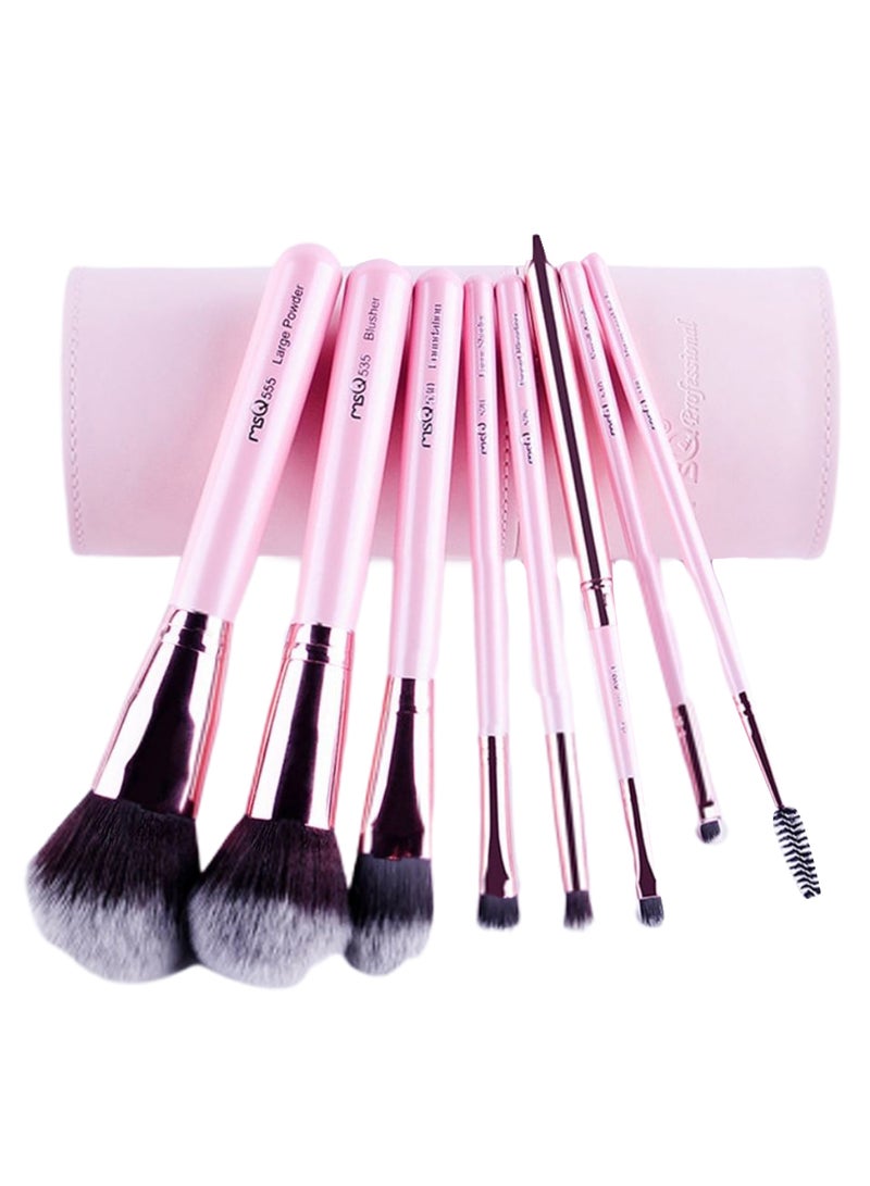 Generic 8-Piece Professional Makeup Brush Set With Bag Light Pink/Purple  - Image 2