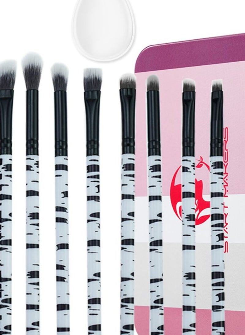 12-Piece Makeup Accessory Kit White/Black/Pink - Image 2