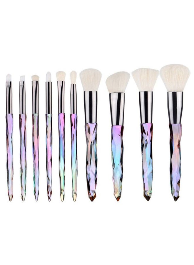 10-Piece Cosmetic Makeup Brush Set Multicolour - Image 1