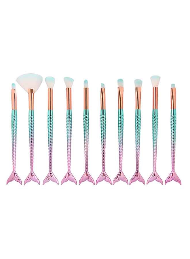 طقم فرشاة مكياج ميرميد مكون من 10 قطع متعدد الألوان - Image 1